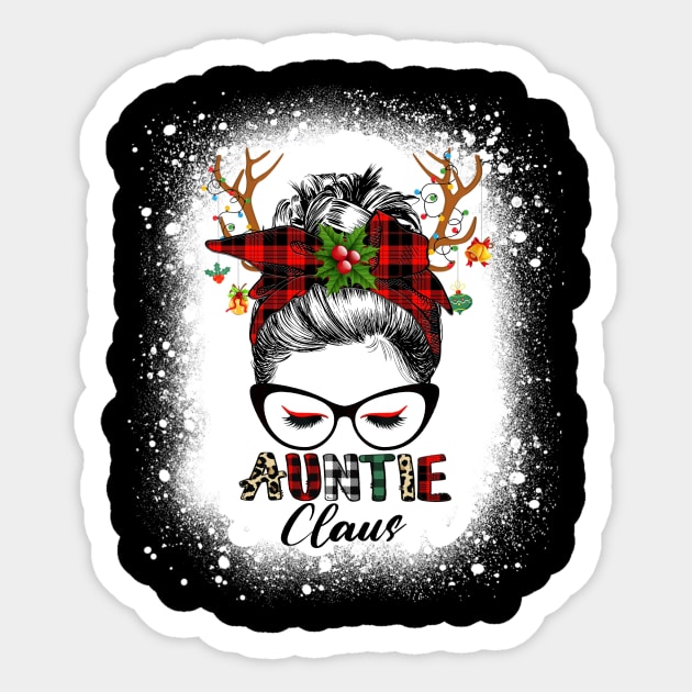 Reindeer Messy Bun Auntie Claus Christmas Bleached Sticker by Magazine